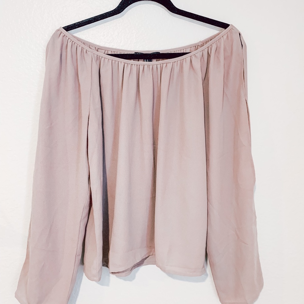 Long Sleeve Beige Blouse